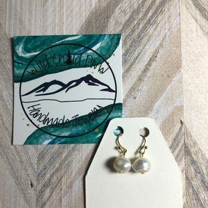 Freshwater Pearl Gold Plated Hook Earrings